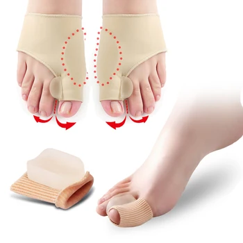 

2pair/set Silicone Hallux Valgus Corrector Big Toe Straightener Separator Socks Pain Relief Orthopedic Correction Feet Care Tool