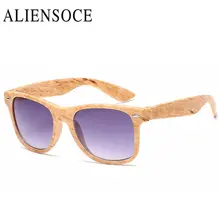 Nueva Imitación de Madera Del Grano De Moda gafas de Sol de Las Mujeres Gafas de Sol Reflectantes Cuadrados UV400 Gafas gafas De Sol Oculos