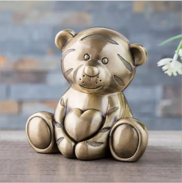 

cartoon tiger bronze metal piggy bank hello kitty box coin capsules for atm piggy bank coin dispenser cash box for money PB035