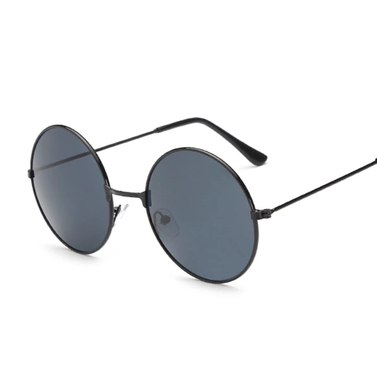 Ретро Круглые Солнцезащитные очки для мужчин и женщин, фирменный дизайн, UV400, Ретро стиль, металлическая оправа, солнцезащитные очки, мужские, женские, модные, Lunette De Soleil - Цвет линз: BlackGray