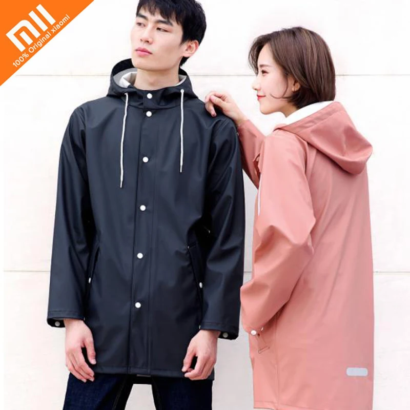 M, оригинальный xiaomi mijia qihao городской плащ куртка для мужчин и женщин зеленый PU непромокаемая ветровка Пара моделей
