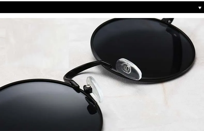 СТИМ панк круглые очки ретро-управляемые поляризационные солнцезащитные очки с мужской и женской анти-ультрафиолетовой металлической оправой