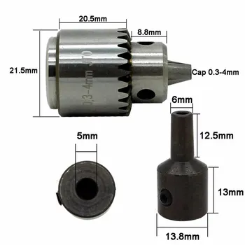 

1 Set 0.3-4mm New Electric Drill Chuck Jt0 Taper Mounted With 5mm Motor Shaft