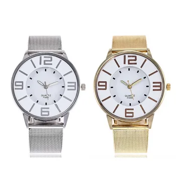 

FUNIQUE Fashion Women Wristwatches Gold Mesh Stainless Steel Strap Couple Watches Quartz Watch Dress Clock Hour Dropshiping
