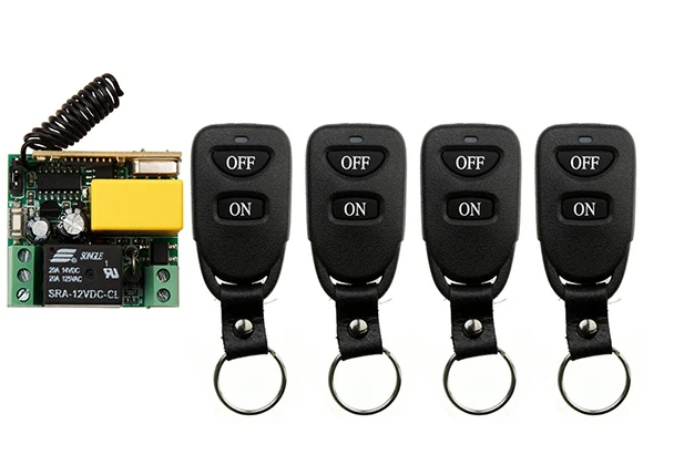 AC220V 1CH 10A Remote Control Light Switch Relay Output Radio Receiver Module and Belt buckle Transmitter