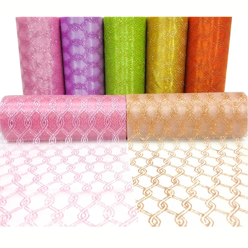 

Glitter Tulle Roll 15cm *10yards Crystal Sequin Organza DIY Craft Tutu Skirt Gift Home Wedding Party Decor
