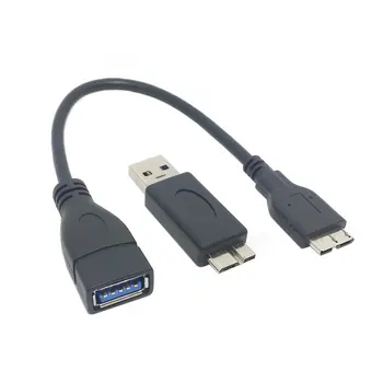 

Black Micro USB 3.0 OTG Host Cable for Flash Disk & SSD with USB Adapter
