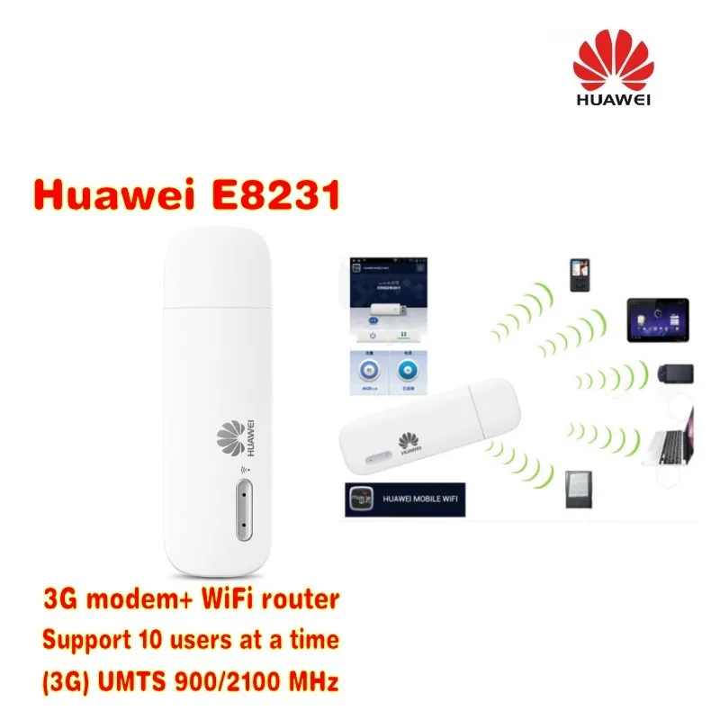 Лот 100 шт huawei E8231 3g белый мобильный WI-FI беспроводная точка доступа роутер Wi-Fi данных, DHL