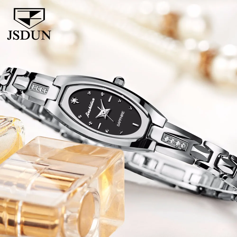 JSDUN роскошные часы женские relogio feminino вольфрамовые стальные браслеты kol saati montre femme