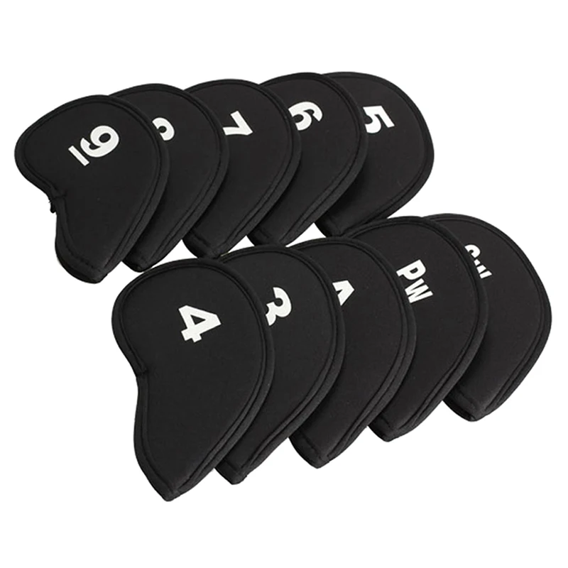 

Golf Equipment Accessories Head Cover Iron Putter Head Protector Set Neoprene Black