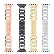 Для Ремешка часов для Apple Watch аксессуары высокого качества из нержавеющей стали ремешки для часов со стразами цепь наручные сменные ремешки