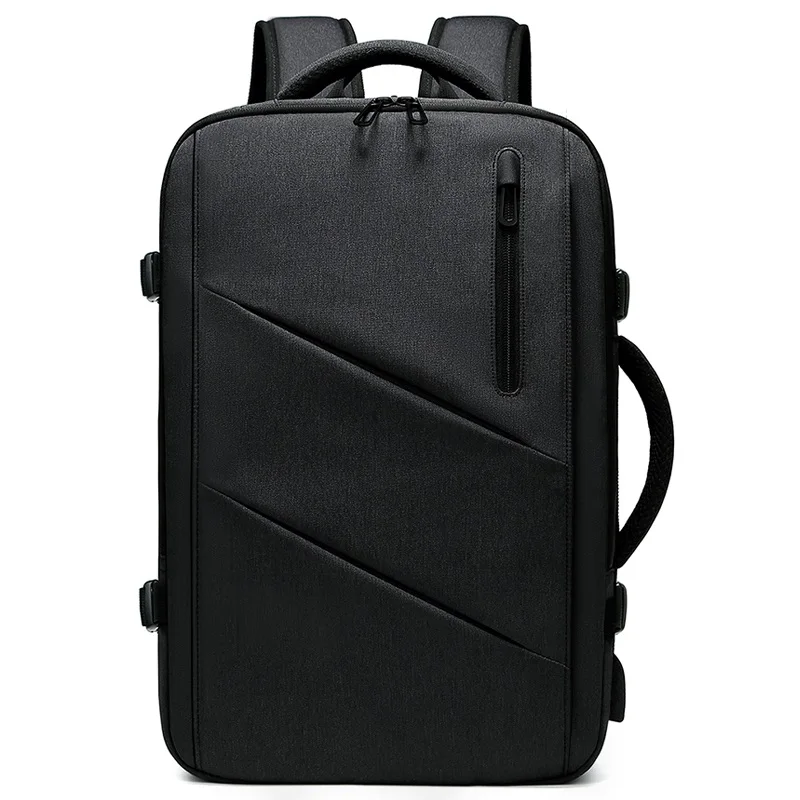 Дорожный мужской рюкзак, многослойный космический 15,6 дюймов, сумка для ноутбука, usb порт для зарядки, многофункциональные расширяемые рюкзаки a1811 - Цвет: 1811-1 Gray