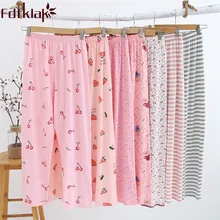 Fdfklak женская пижама и брюки из хлопка Весна Лето одежда для сна хлопок для женщин Цветочные штаны для отдыха Пижамные брюки Q1153