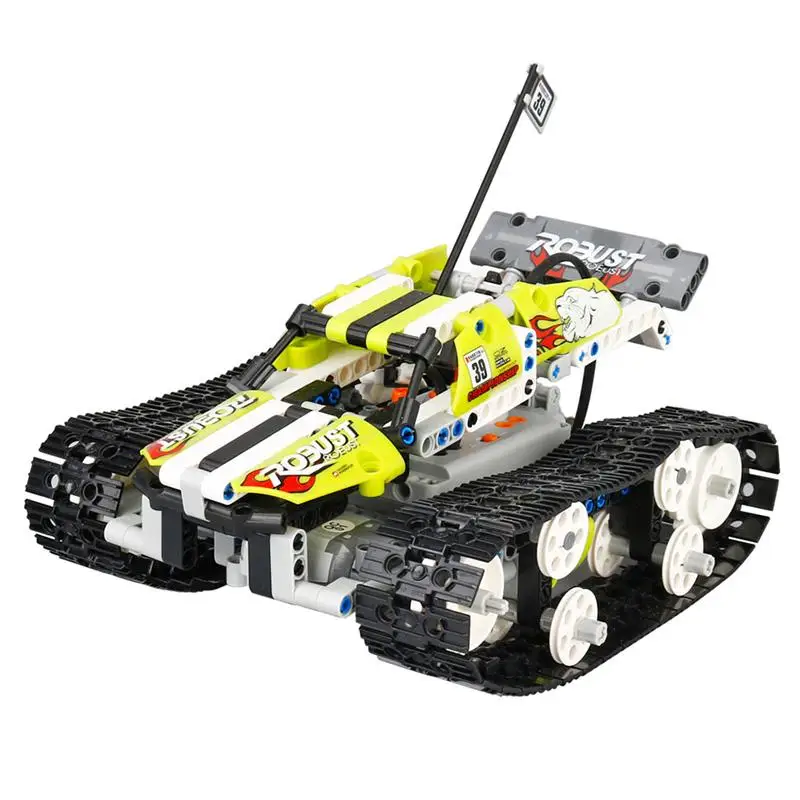 

402Pcs Building Block Remote Control Car DIY Rechargeable RC Construction Toys (1:16 Green)
