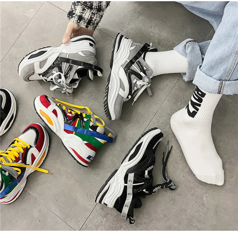 Men's Shoes Luxury Trainers Sneakers Dad Shoes Men Winter Classic High Platform Chunky Sneaker Black And White Sneakers Men Shoe (6)
