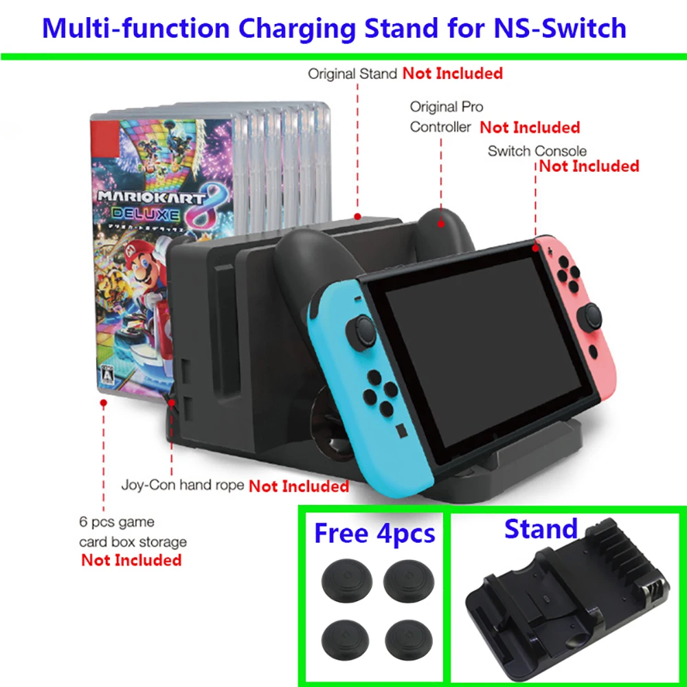 Многофункциональная подставка для зарядки NS Switch подходит 6 шт. быстрое хранение 4