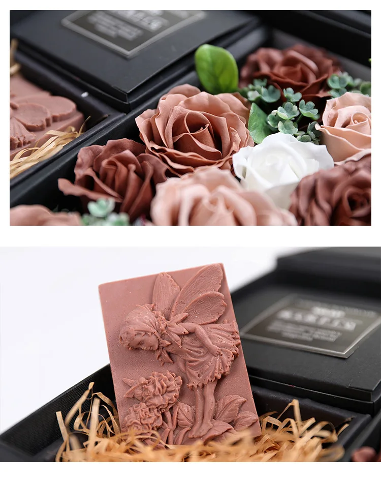 JAROWN Artificial Soap Flower Rose Gift Box Wedding Souvenir Valentine's Day Creative Birthday Novelty Gift Rose Soap Home Decor (11)