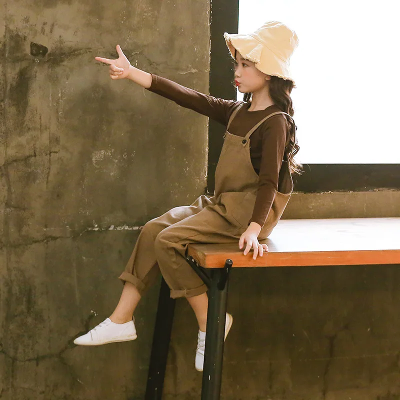 

Girls Set 2018 Autumn Winter Baby Teen Korea Long Sleeve Shirt+Suspenders 1 2 3 4 5 6 7 8 9 10 12year Girls Boutique Outfits