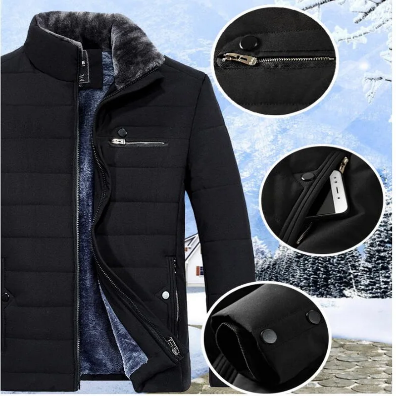 VXO Мужское пальто с меховым воротником, парки, зимнее мужское теплое пальто из плотного флиса, модное пальто плюс бархатное теплое пальто с меховым воротником