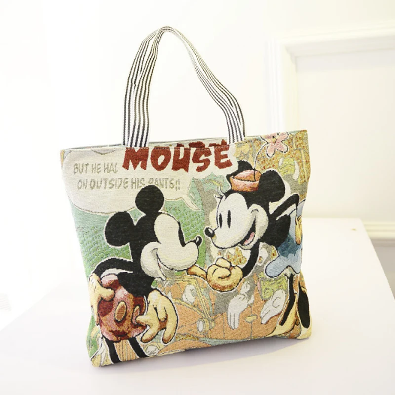Disney Микки холст сумки мультфильм для женщин сумка Большой пеленки Подгузники обувь для девочек шоппинг портативный путешествия