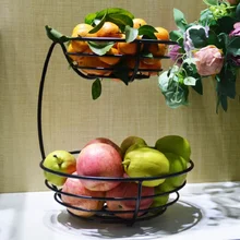 Двухэтажная корзина для хранения фруктов миски для фруктов bandeja lron тарелка-контейнер для фруктов гостиная металлическая корзина Органайзер кухонные аксессуары