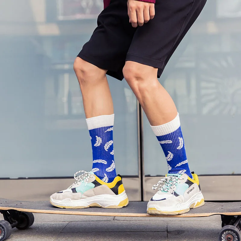 Moda Socmark брендовые Модные мужские хлопковые носки женские уличные носки с круглым вырезом хип-хоп геометрические носки Calabasas длинные носки