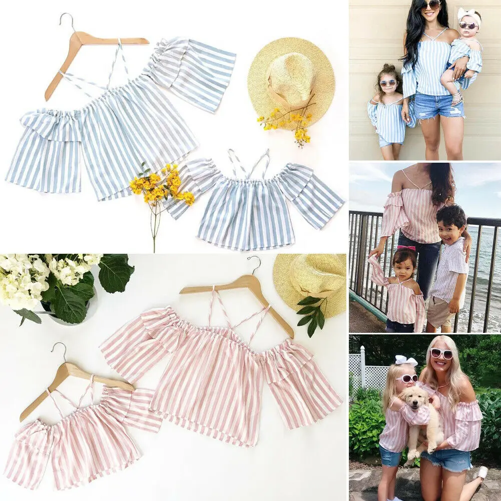 

Summer Family Matching Clothes Mother and Daughter T shirt Toddler Girl Clothes Baby Girls Kids Shirt Blouse Tops Clothes