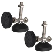 Черная нейлоновая основа диаметром 50 мм M10 x 48 мм с резьбой, универсальное шарнирное регулируемое выравнивание ног, мебель, скользкая площадка, упаковка из 4