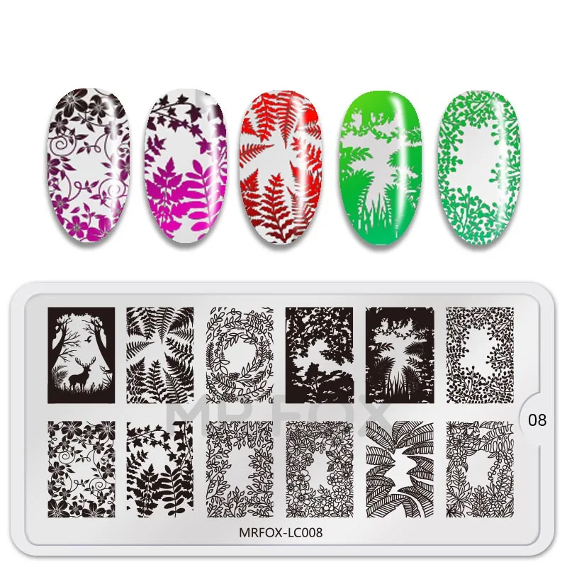 

6.5*12.5CM Manicure Image Template Stencils Stripe Plant Symbol Pattern Stainless Steel Nail Art Stamping Plate Nails Tools