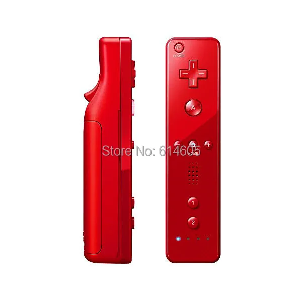 

Red 2 in 1 Remote Controller Built in Motion Plus + Nunchuck for Nintendo Wii Game