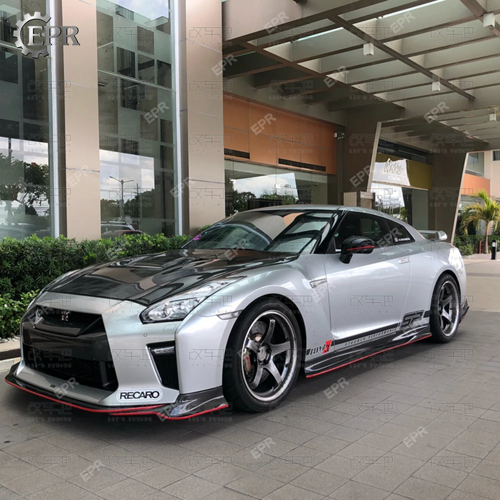 Для Nissan GTR R35 MY17 VRS Стиль углерода сбоку юбка расширение отделка Стайлинг углеродного волокна сторона юбка приспособления для резки R35 GTR настройки