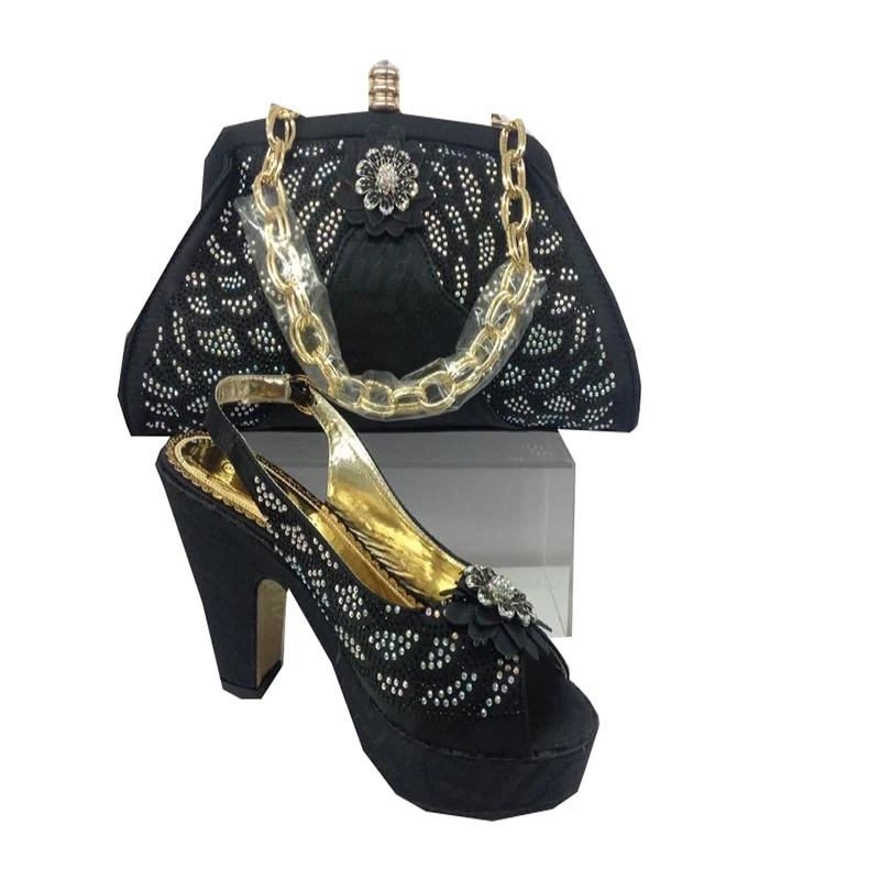 

African Shoe and Bag Set for Party In Women Italian Matching Shoe and Bag Set Wedding Shoe and Bag High Heels 1612l2315d23