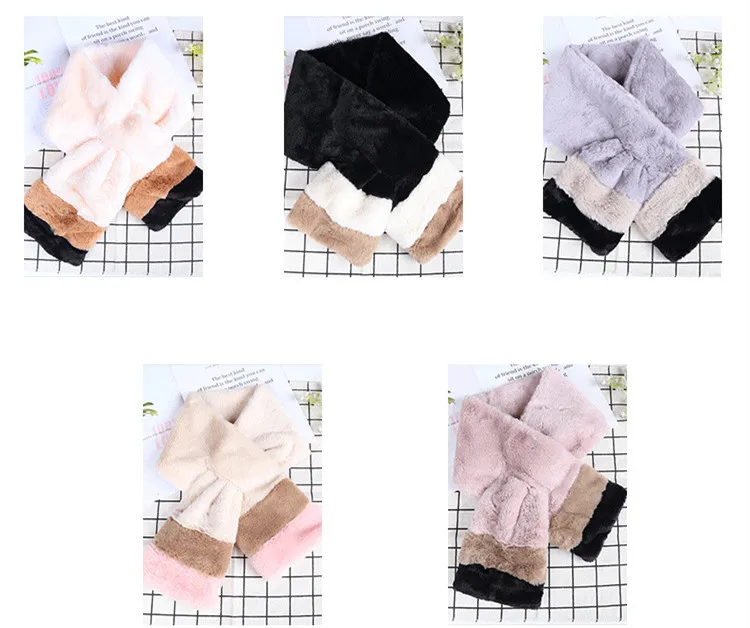  New Plush Scarf Bib Women Korean Version Of Autumn And Winter Imitation Rabbit Fur Collar Female Thick Warm Collar Scarf SN45 (3)