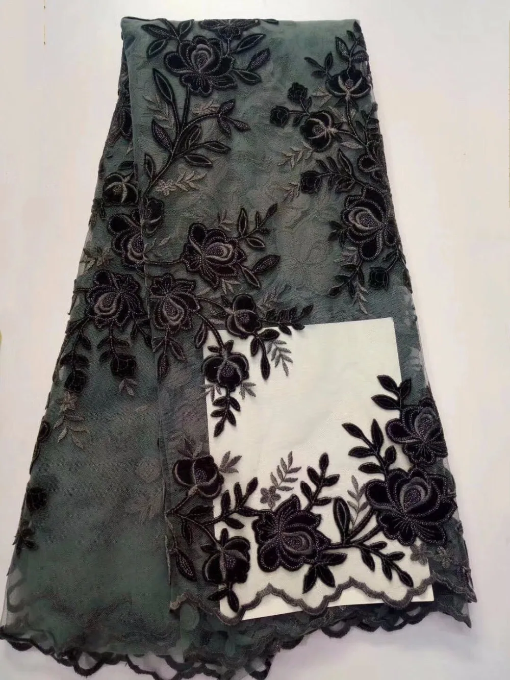 Buy Good quality african velvet lace fabric 5 yards