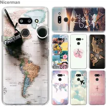 Чехол для телефона LG G6 G7 Plus G8 ThinQ V40 V50 ThinQ жесткий чехол из поликарбоната карта мира план путешествий Чехол Coque Capa