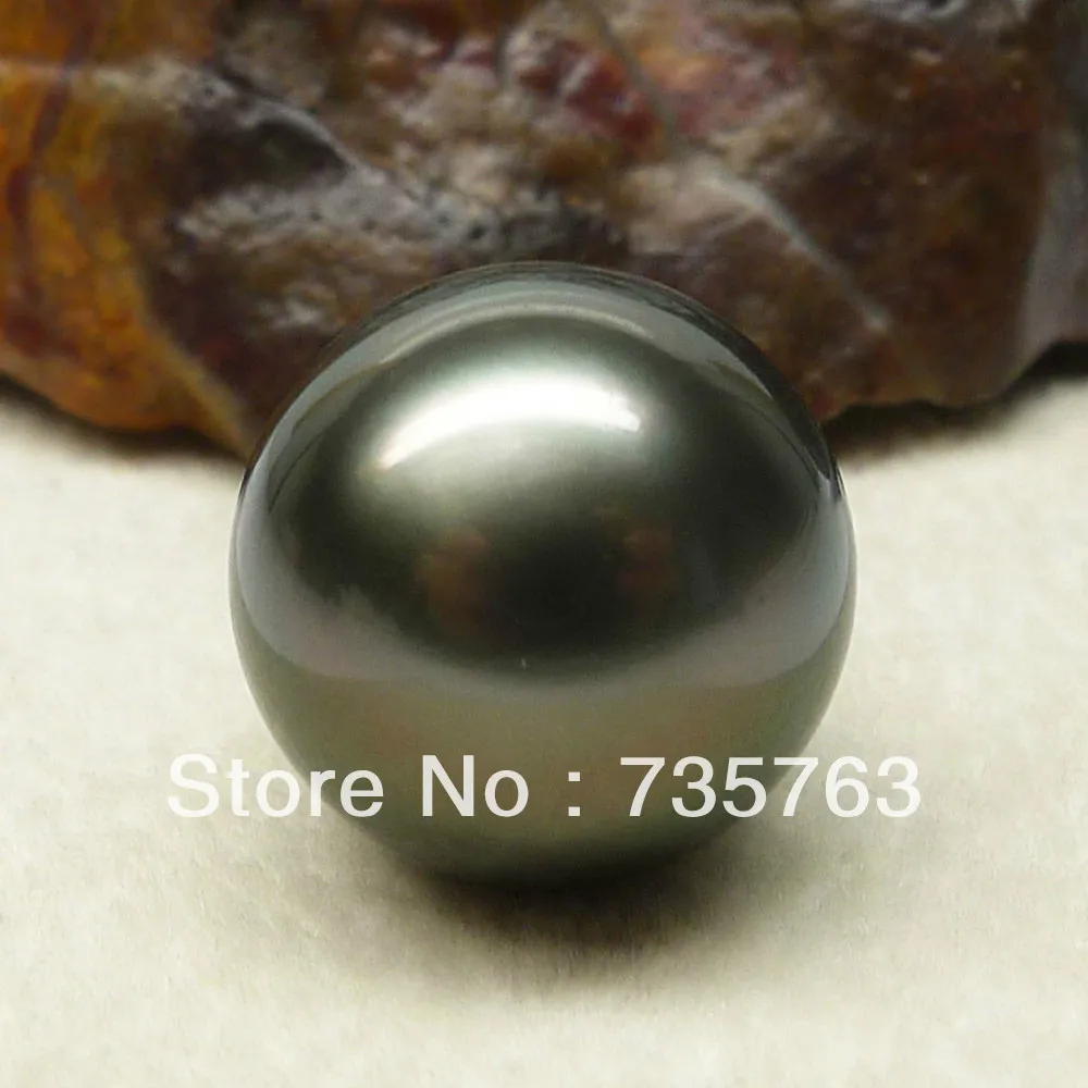 

xiuli 00011 LUXURY!AAA 13.2MM BLACK GENUINE TAHITIAN PEARL DIY PENDANT RING,PERFECT