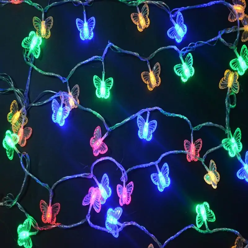 10 м 100 светодиодов 6 бабочка светодиодные полосы света AC110V/220 В открытый и закрытый Рождество Огни Праздник Свадебная вечеринка decotation светодиодные полосы