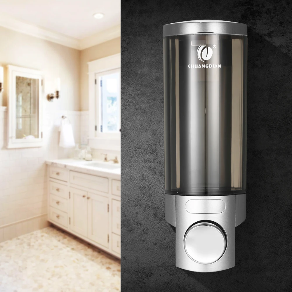 

CHUANGDIAN 300ml Wall mounted Manual Soap Dispenser Holder Shampoo Box Toilet Hand Washing Liquid Shampoo Shower Gel Dispenser