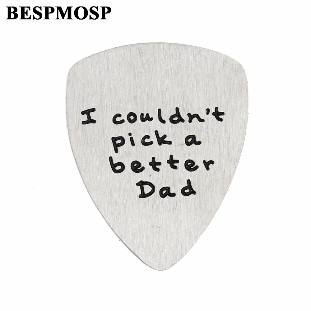 

Bespmosp Trendy Stainless Steel Guitar Pick Durable Bass Acoustic Electric Plectrum Daddy Family"I Couldn't Pick A Better Dad"