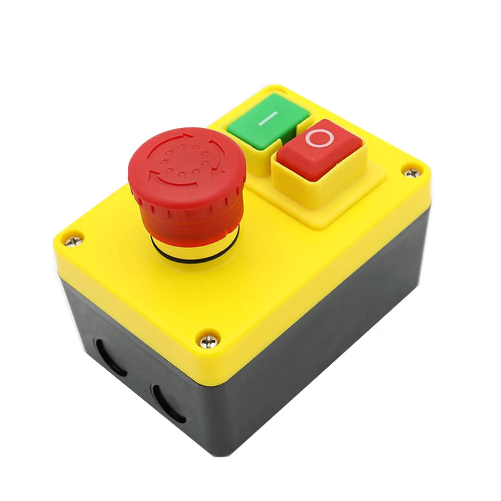 

KEDU KJD17D-2 Industrial Start/Stop Safety Switch 220V 16A Power On Off Push Button Switches with Separate Emergency Stop Button