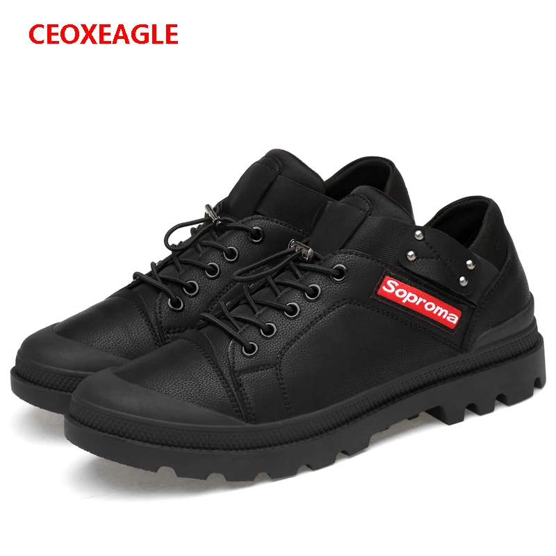 Mode fur Chaussures Pour Chaud De black Black automne Garder Confortable Chaude Casual Printemps Noir 2018 Hommes hiver Lacets Au À Vente qYXRaxt