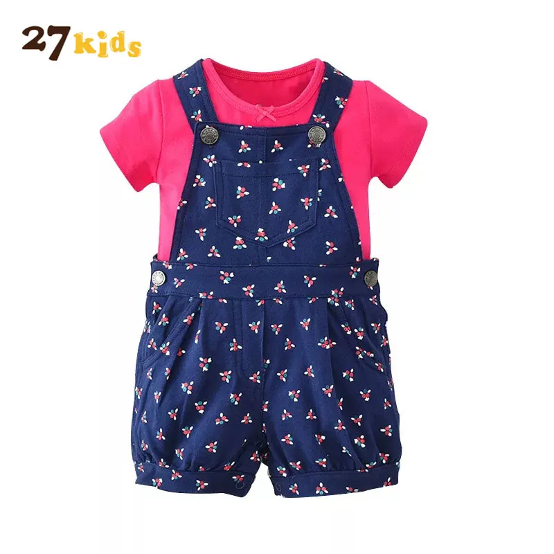 On Lake Time Kids Girl Boy Short Sleeve Jumpsuit Outfit 0-24 Months