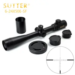 SUTTER 6-24X50E-SF стекло Травленое сетка Riflescope большое ручное колесо с замком красный зеленый с подсветкой саморезы область