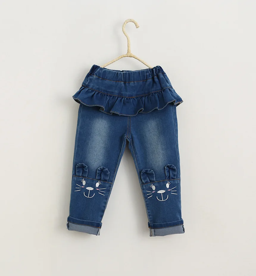 Kids Jeans Fashion Baby Girl Jeans Cute Little Rabbit High Quality