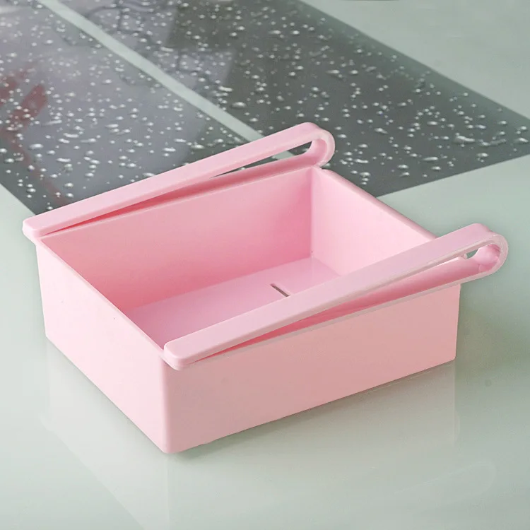 WBBOOMING Кухня Холодильник коробка для хранения продуктов контейнер свежий разделитель слой стеллаж для хранения выдвижные ящики свежий сортировочный Органайзер - Цвет: Розовый