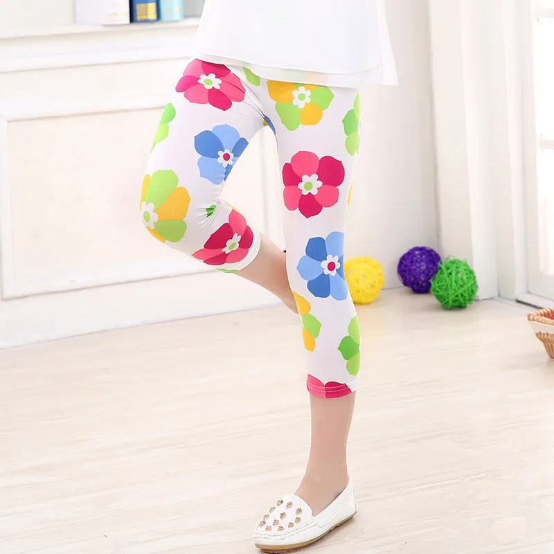Child Kid Girl Floral Print Skinny Casual Stretchy Long Leggings Pants Trousers