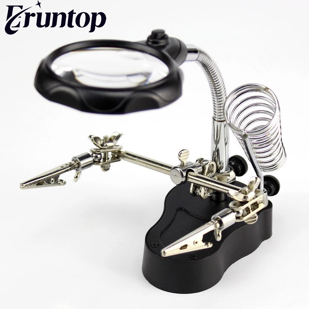 Eruntop MG16126 A LED Clamp Soldering Iron Stand Helping Hands