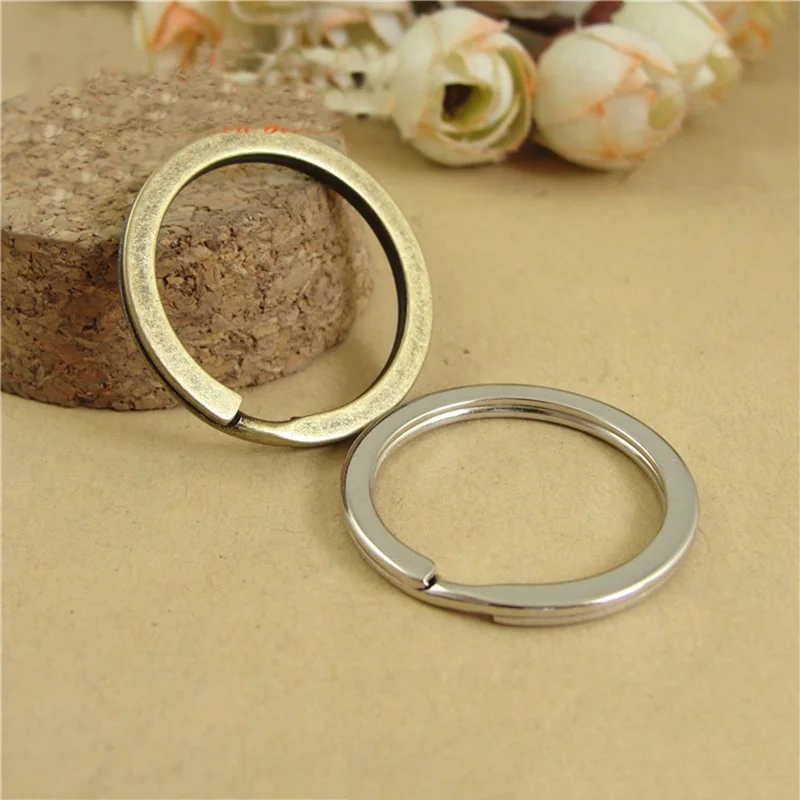 

20pcs/lot 25mm 28mm 30mm Antique Bronze Rhodium Keychains Keyring Fit DIY Keychain Ring Circles Accessories Jewelry Making