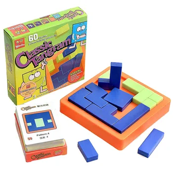 

Nibobo Plastic building block puzzle toy game baby birthday gift classic tangram Intelligence square logic thinking board 1pc