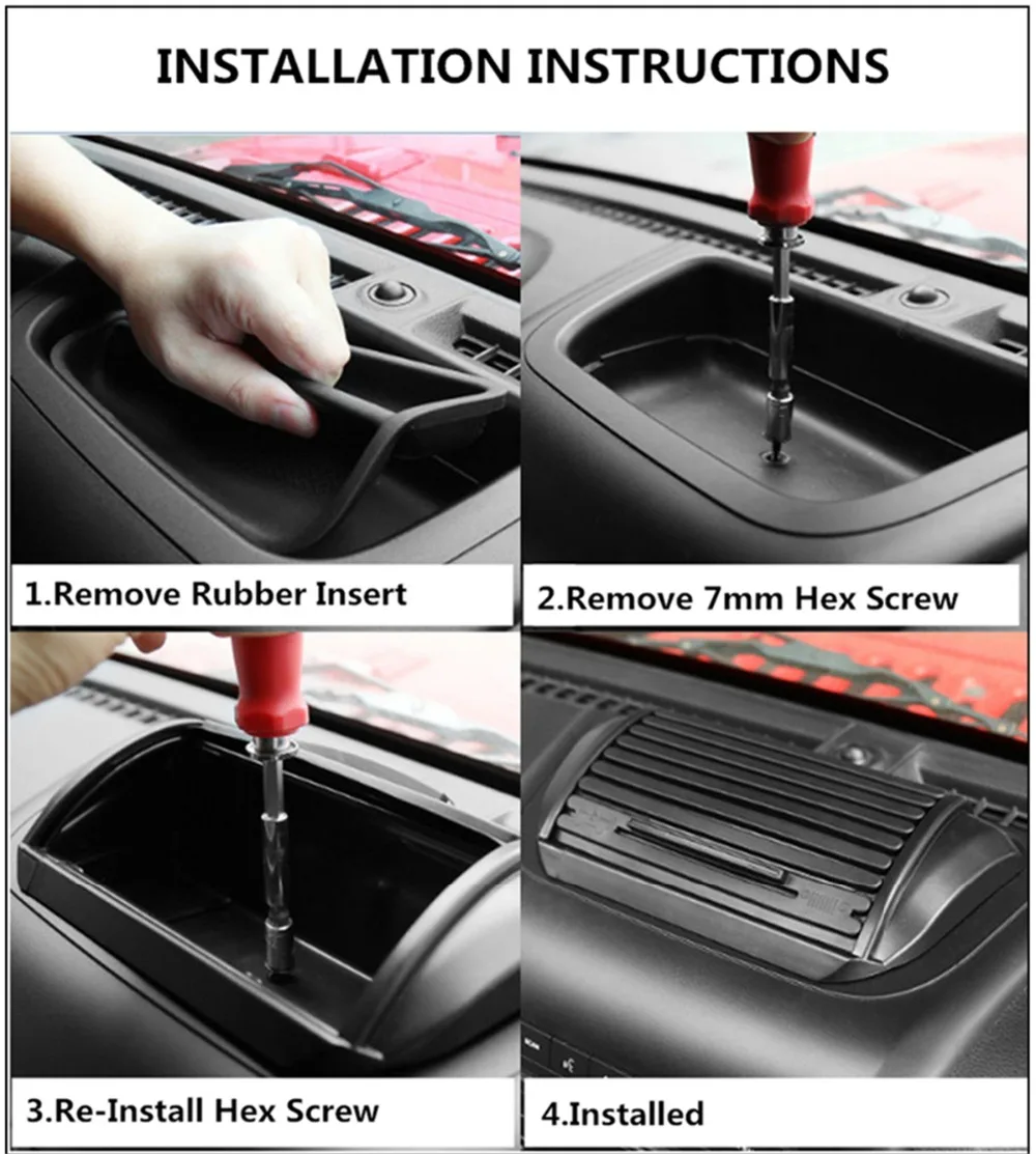 Funda organizadora de caja de almacenamiento de salpicadero de coche negro para Jeep JK Wrangler accesorios de piezas interiores 2012-2017 ilimitado Funda organizadora de caja de almacenamiento de salpicadero de coche negro para Jeep JK Wrangler accesorios de piezas interiores 2012-2017 ilimitado